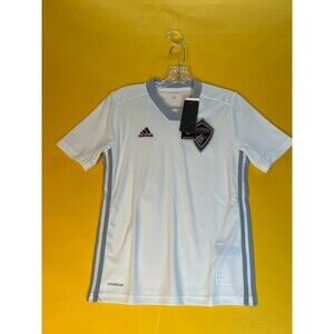 Adidas Colorado Rapids Football Jersey Top Boys Youth M 11-12Y White Gray NWT